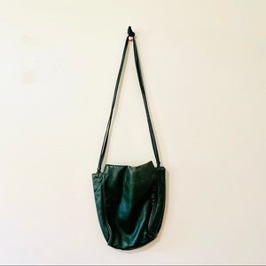 Vintage Bottega Veneta Crossbody Bag Purse Green Leather with Red Interior